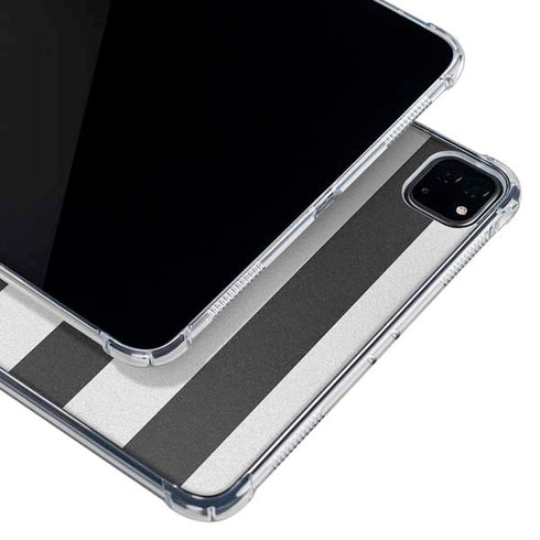 Black And White Striped Heart iPad Pro 12.9in (2020) Clear Case